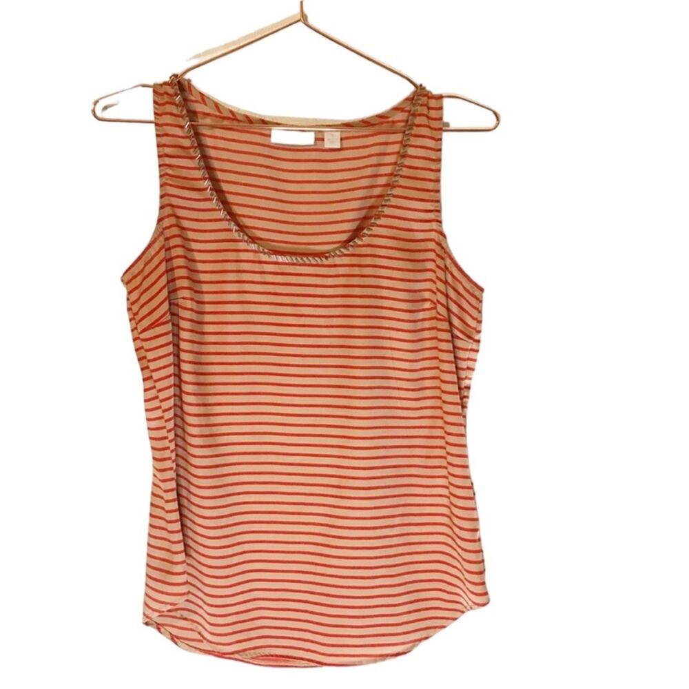 New York & Company striped XS top metal beading detail around neckline